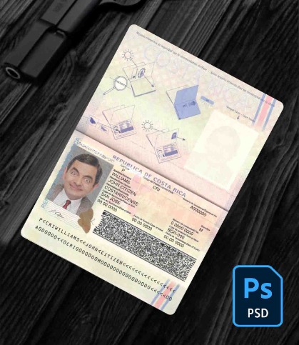 Costa Rica passport PSD